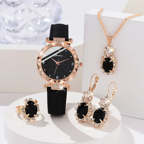 Elegant Rhinestone Watch Set