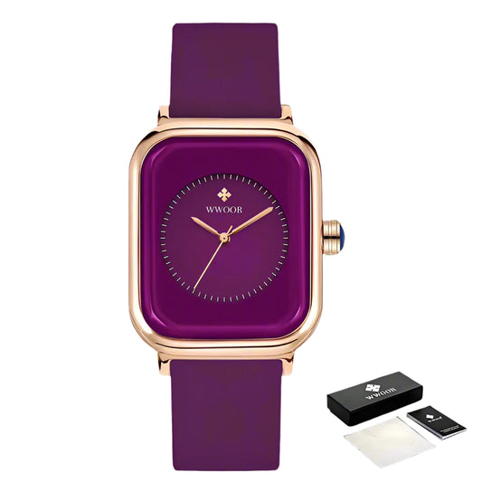 Elysian Aura: The Modern Silicone Square Timepiece