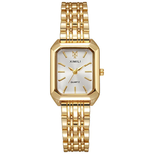 Elysian Allure: Women's High-Quality Quartz Watch – Rhinestone Stainless Steel, Shock Resistant, Hardlex Dial