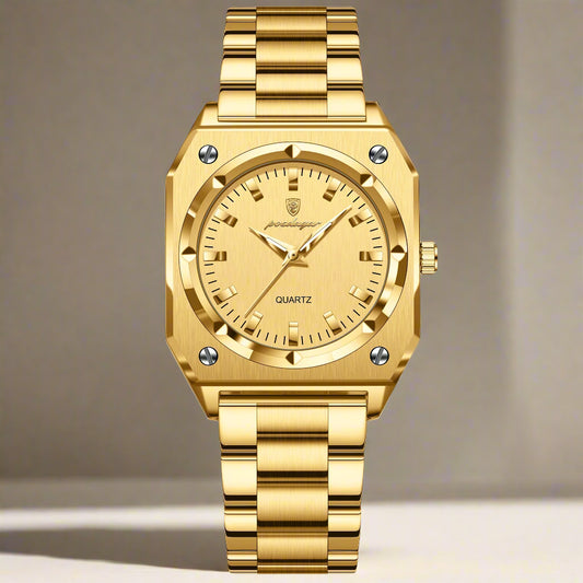 Luxury Square Women's Quartz Watch – Elegant Waterproof Stainless Steel Wristwatch with Luminous Dial